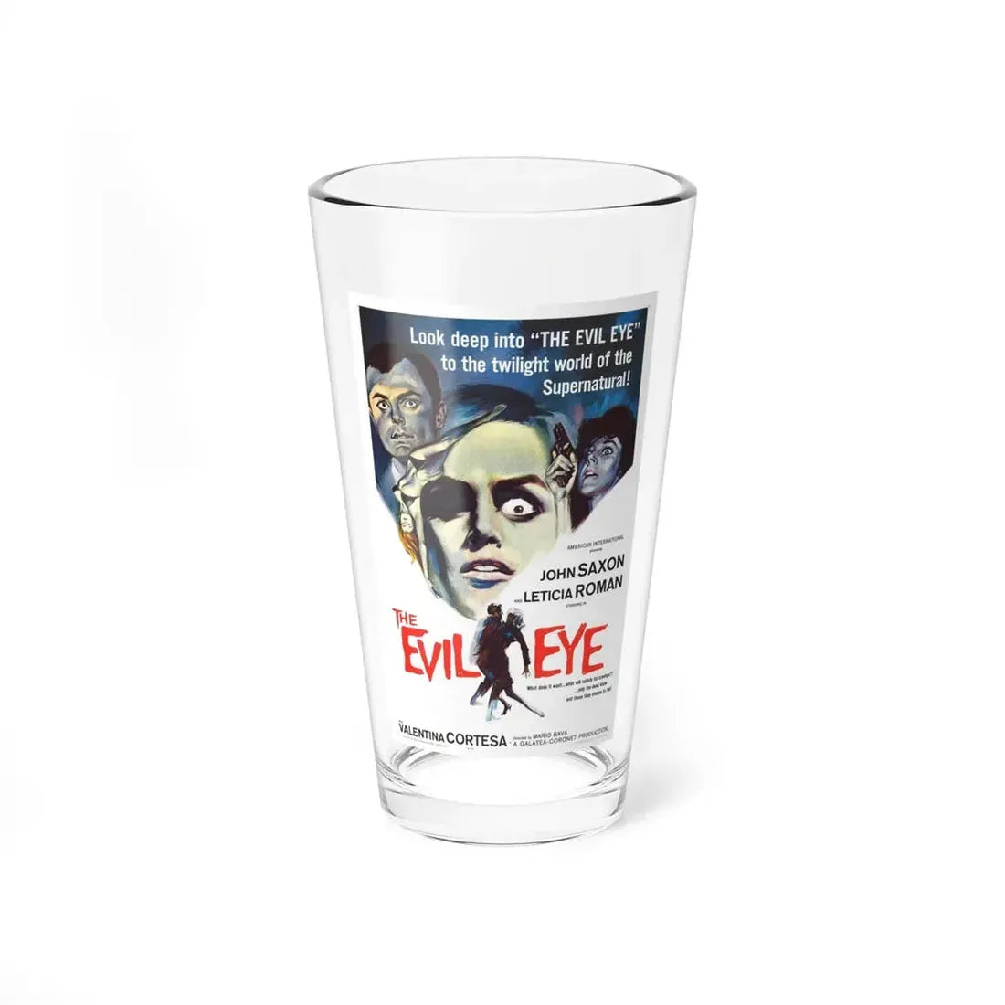 THE EVIL EYE (THE GIRL WHO KNEW TOO MUCH) 1963 Movie Poster - Pint Glass 16oz 16oz - Go Mug Yourself