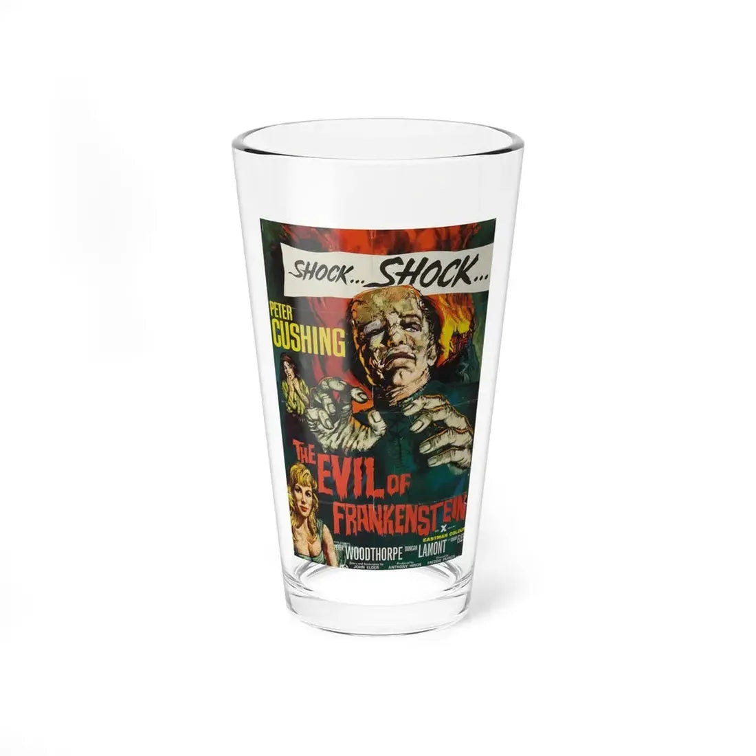 THE EVIL OF FRANKENSTEIN 1964 Movie Poster - Pint Glass 16oz 16oz - Go Mug Yourself