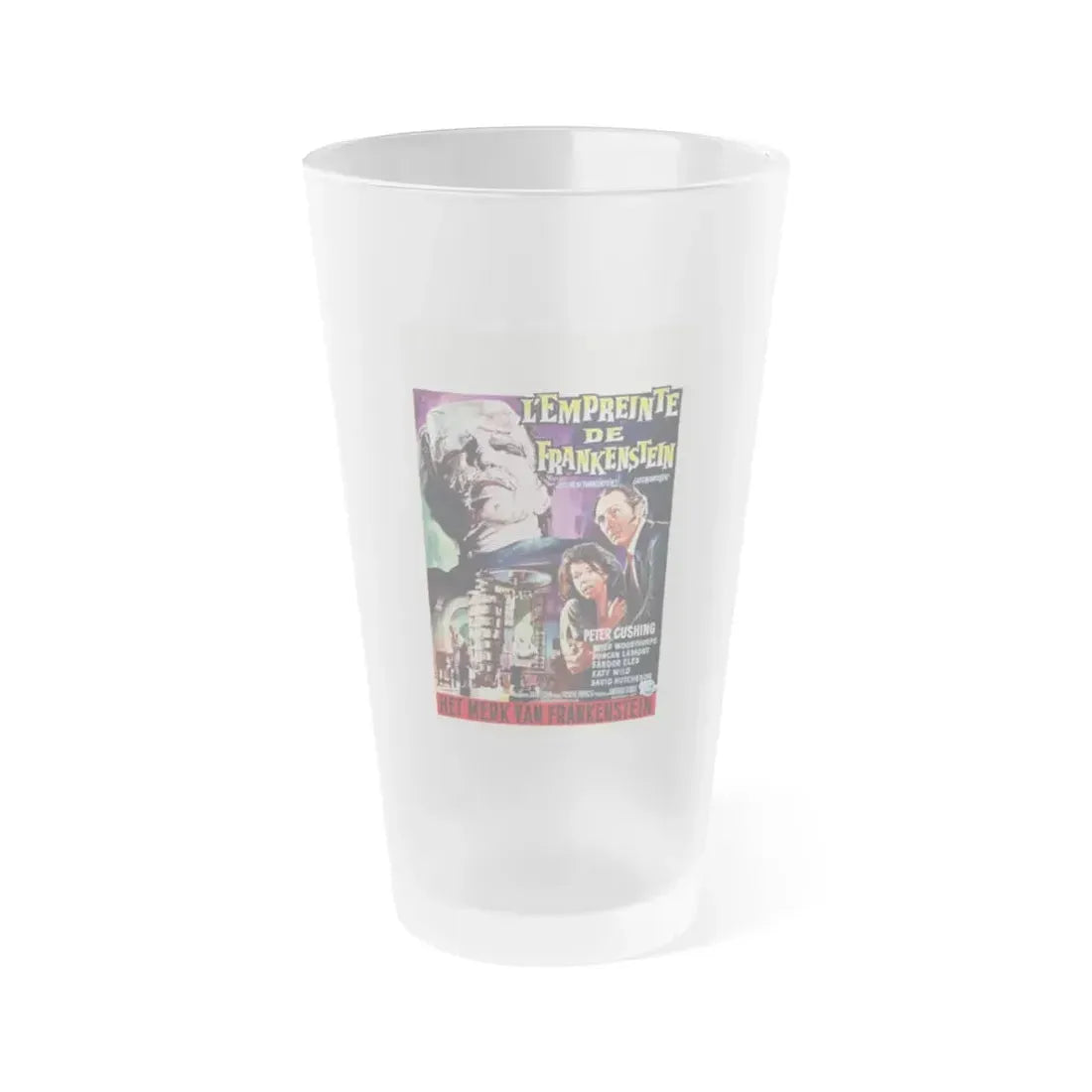 THE EVIL OF FRANKENSTEIN (BELGIAN) 1964 Movie Poster - Frosted Pint Glass 16oz 16oz Frosted - Go Mug Yourself