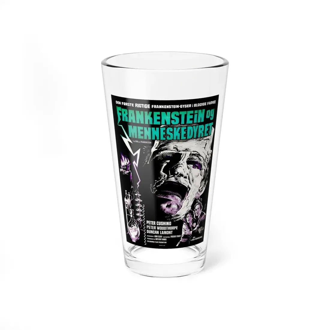 THE EVIL OF FRANKENSTEIN (DANISH) 1964 Movie Poster - Pint Glass 16oz 16oz - Go Mug Yourself