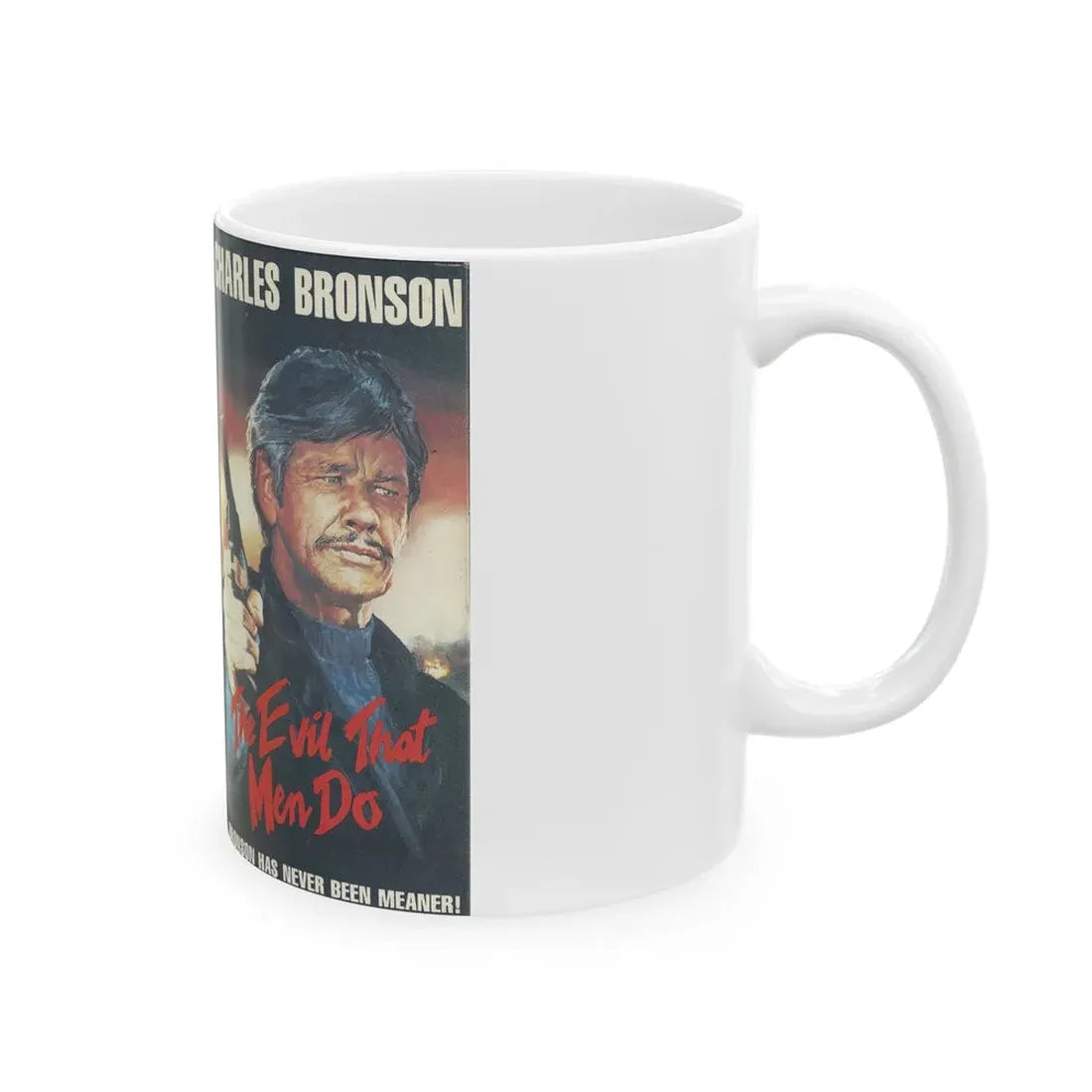 THE EVIL THAT MEN DO (VHS COVER) - White Coffee Mug - Go Mug Yourself