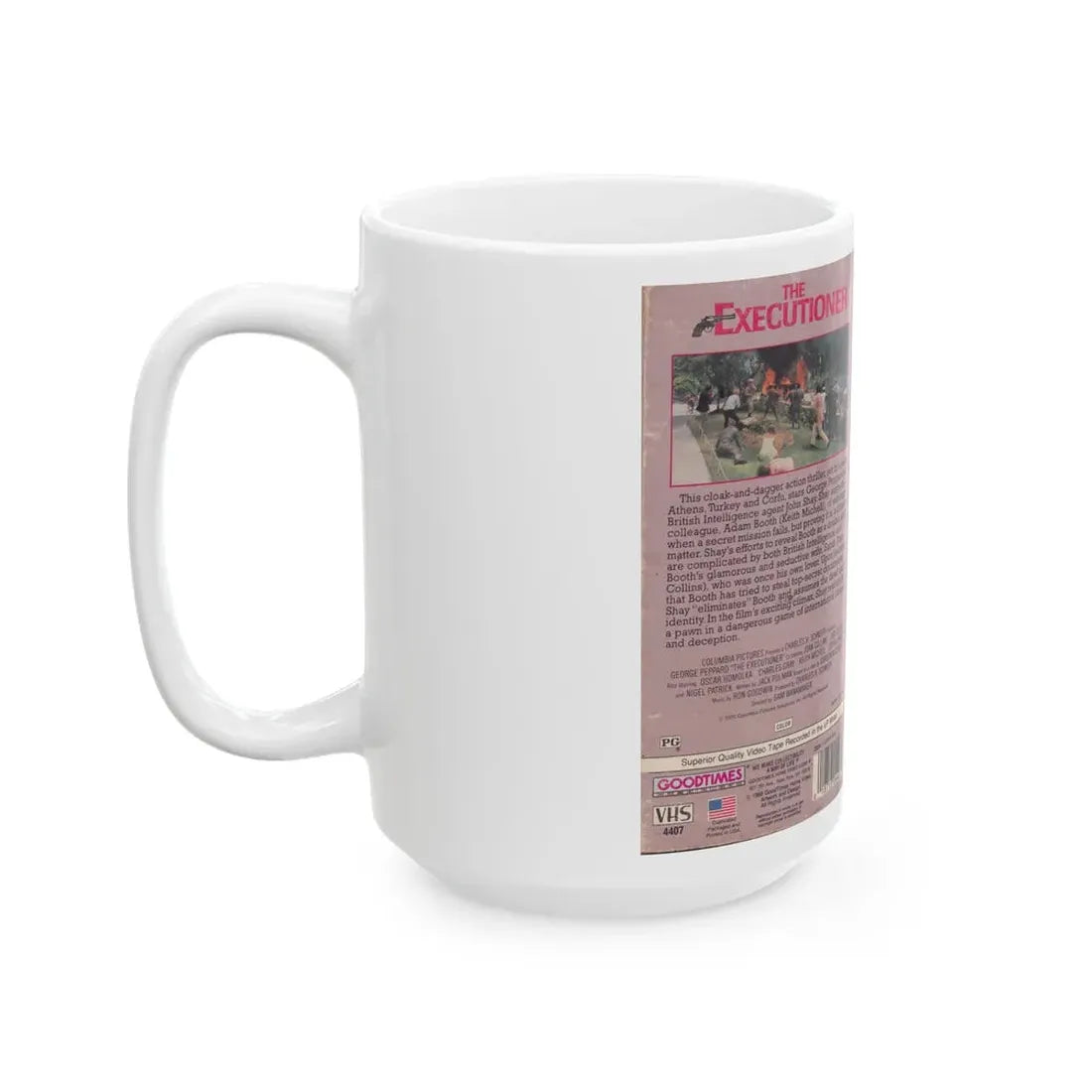 THE EXECUTIONER JOAN COLLINS (VHS COVER) - White Coffee Mug - Go Mug Yourself