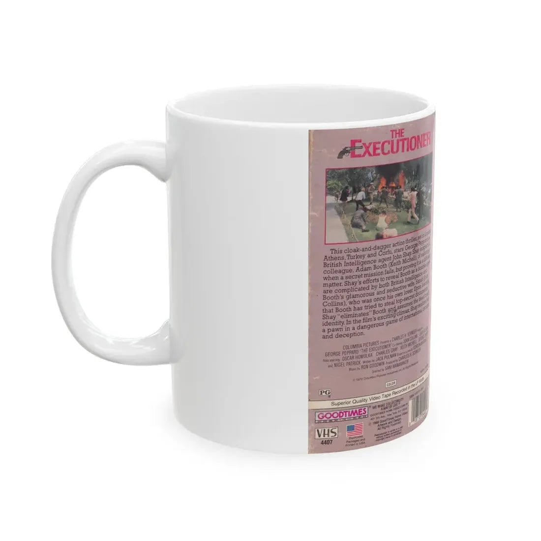 THE EXECUTIONER JOAN COLLINS (VHS COVER) - White Coffee Mug - Go Mug Yourself