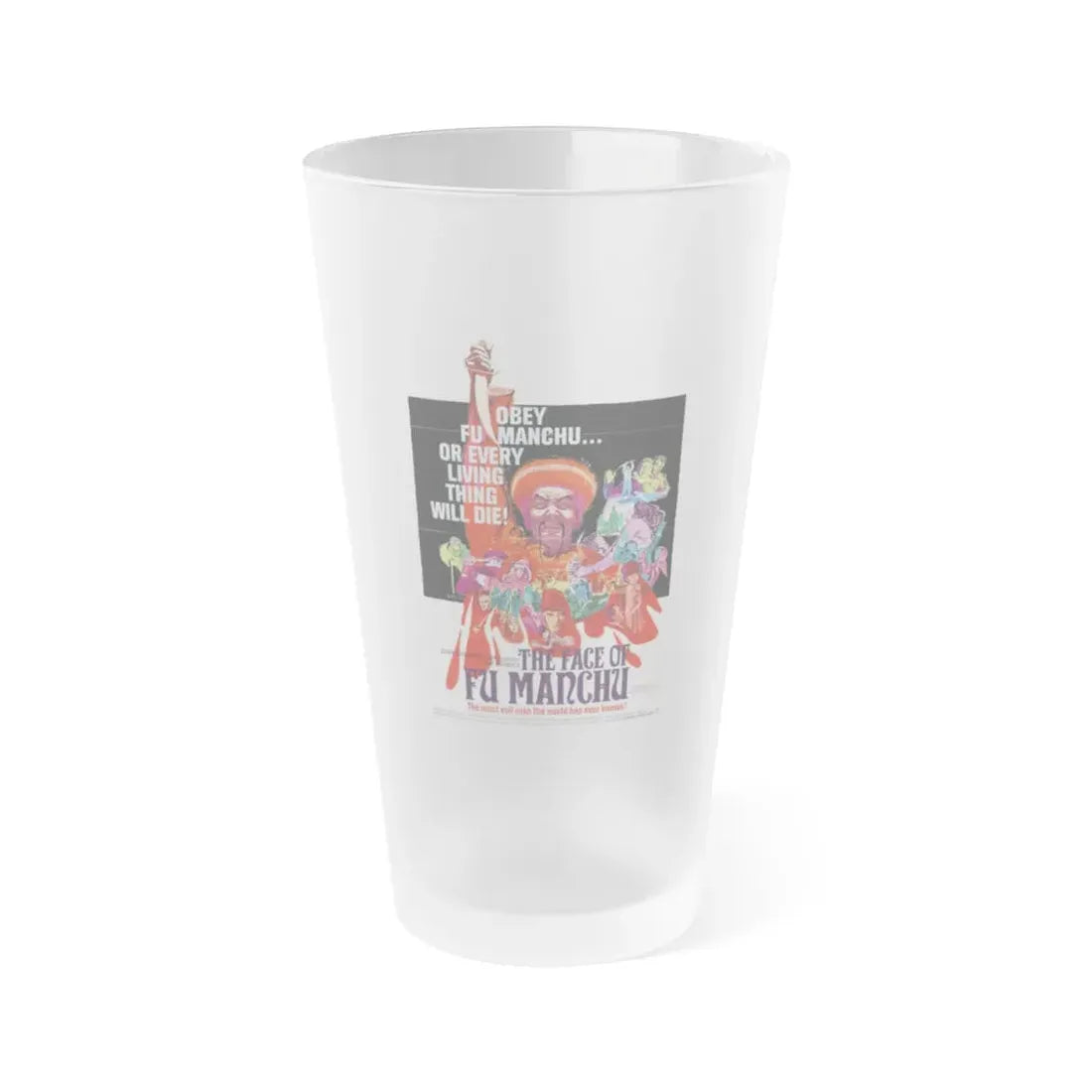 THE FACE OF FU-MANCHU 1965 Movie Poster - Frosted Pint Glass 16oz 16oz Frosted - Go Mug Yourself
