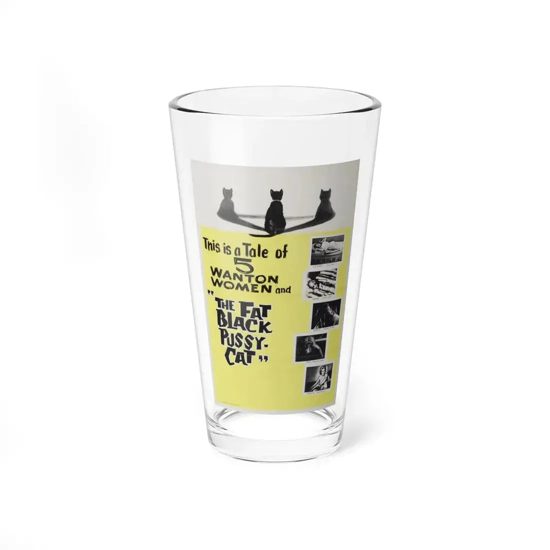 THE FAT BLACK PUSSY-CAT 1963 Movie Poster - Pint Glass 16oz 16oz - Go Mug Yourself