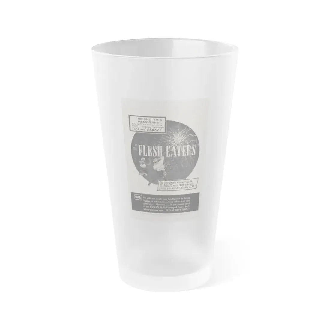 THE FLESH EATERS 1964 Movie Poster - Frosted Pint Glass 16oz 16oz Frosted - Go Mug Yourself