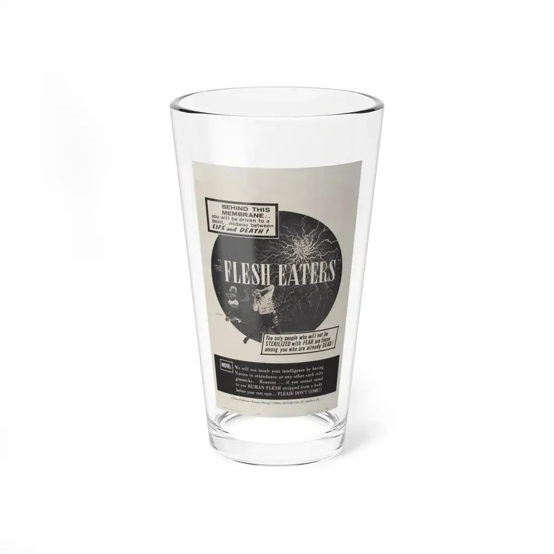 THE FLESH EATERS 1964 Movie Poster - Pint Glass 16oz 16oz - Go Mug Yourself