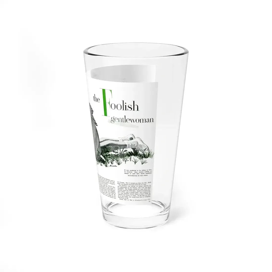 The Foolish Gentlewoman (Pt. 1 of 3), Good Housekeeping, May 1948 (Magazine Illustration) Pint Glass 16oz - Go Mug Yourself