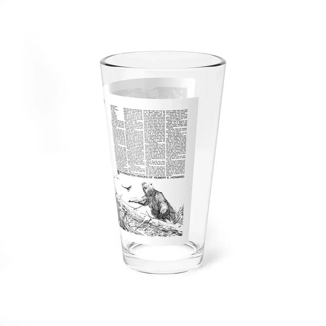 The Forgotten Heroes of Robert E. Howard, Mediascene No. 15-1975 (Magazine Illustration) Pint Glass 16oz - Go Mug Yourself