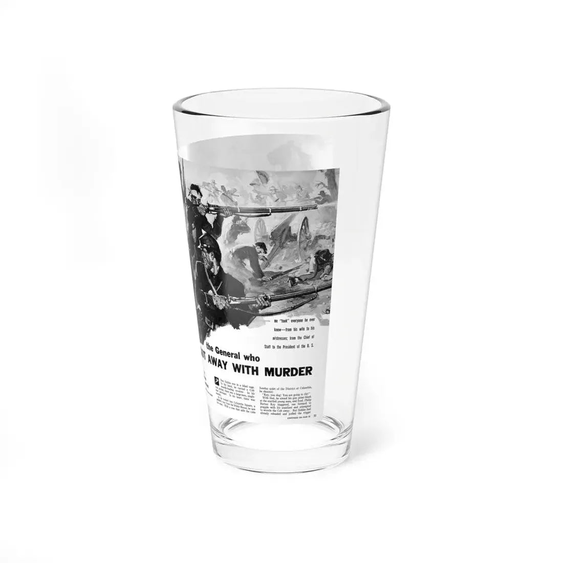 The General Who Got Away With Murder, Stag, October 1956 (Magazine Illustration) Pint Glass 16oz - Go Mug Yourself