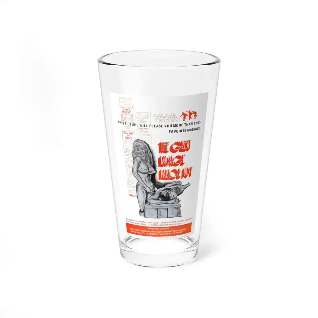 THE GREAT MASSAGE PARLOR BUST 1972 Movie Poster - Pint Glass 16oz 16oz - Go Mug Yourself