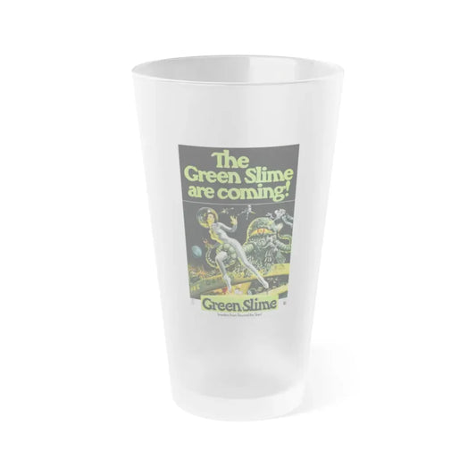 THE GREEN SLIME 1968 Movie Poster - Frosted Pint Glass 16oz Default Title - Go Mug Yourself