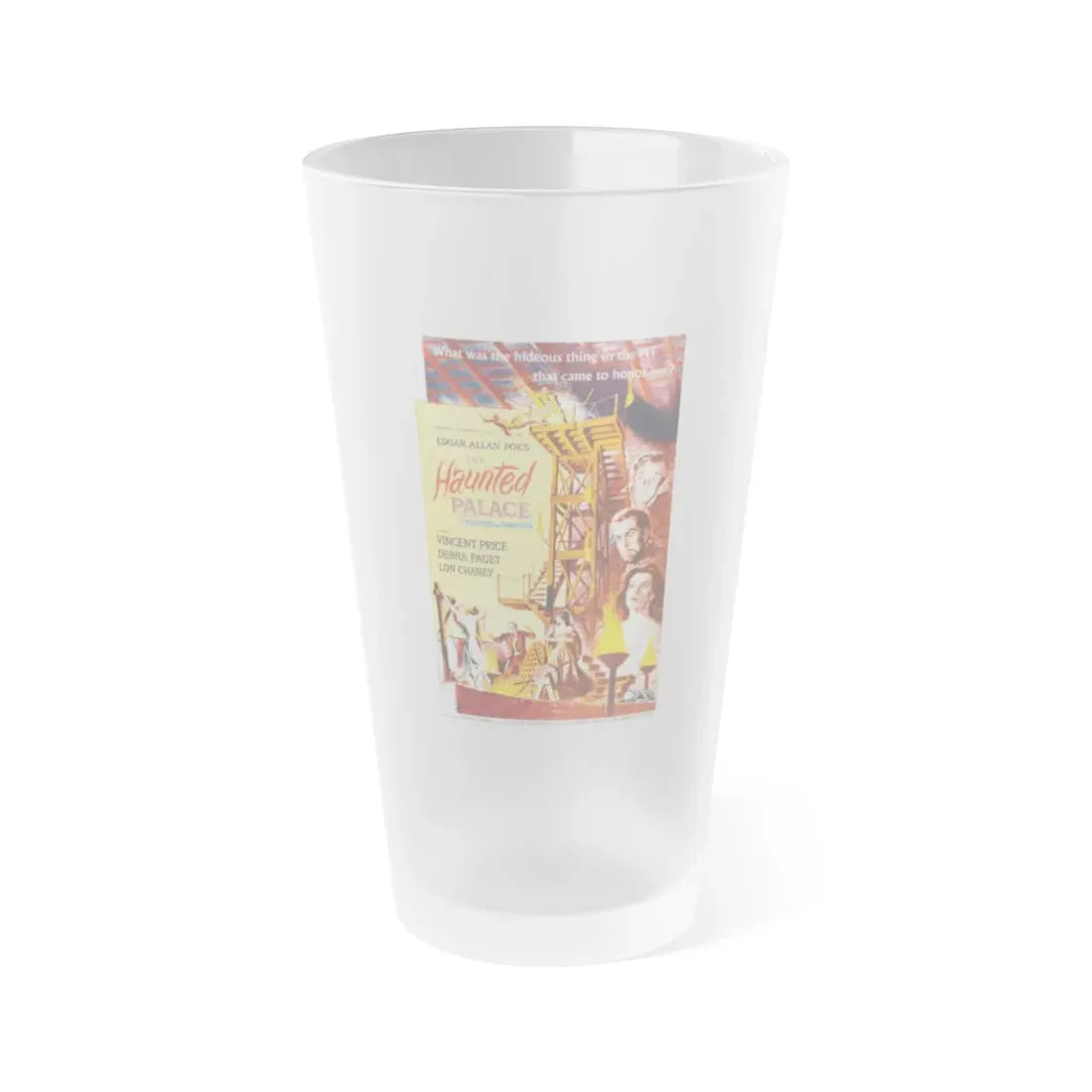 THE HAUNTED PALACE 1963 Movie Poster - Frosted Pint Glass 16oz Default Title - Go Mug Yourself