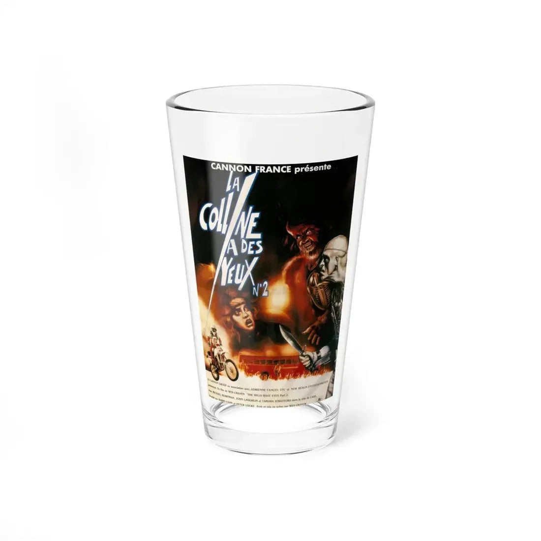 THE HILLS HAVE EYES PART 2 (FRENCH) 1984 Movie Poster - Pint Glass 16oz 16oz - Go Mug Yourself