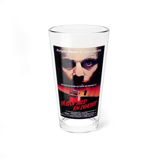 THE HITCHER (DANISH) 1986 Movie Poster - Pint Glass 16oz 16oz - Go Mug Yourself