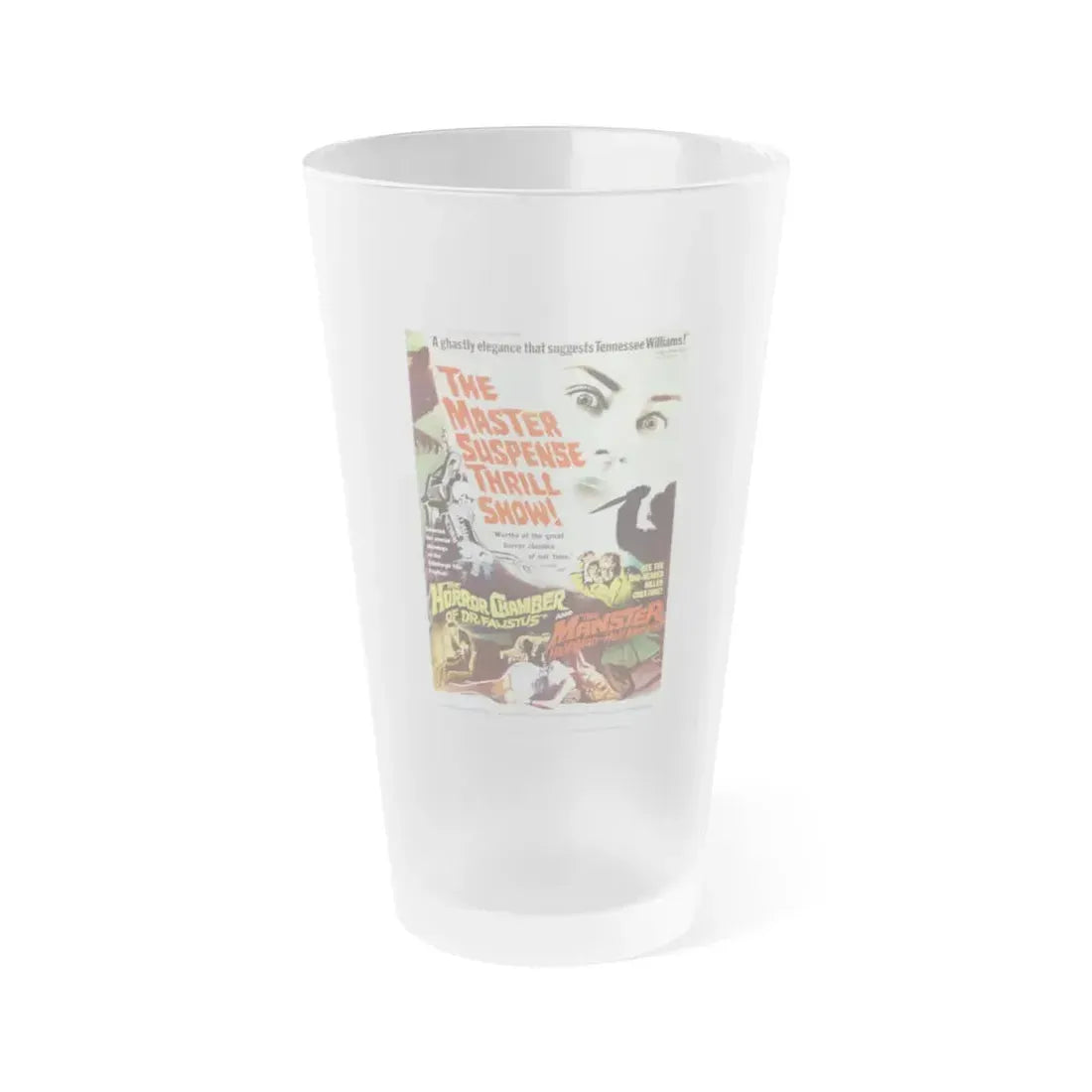 THE HORROR CHAMBER OF DR FAUSTUS (EYES WITHOUT A FACE) + THE MANSTER 1959 Movie Poster - Frosted Pint Glass 16oz 16oz Frosted - Go Mug Yourself
