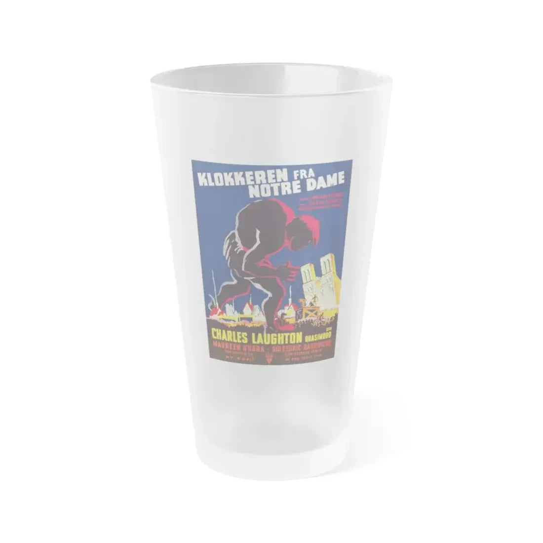 THE HUNCHBACK OF NOTRE DAME (DANISH) 1939 Movie Poster - Frosted Pint Glass 16oz 16oz Frosted - Go Mug Yourself