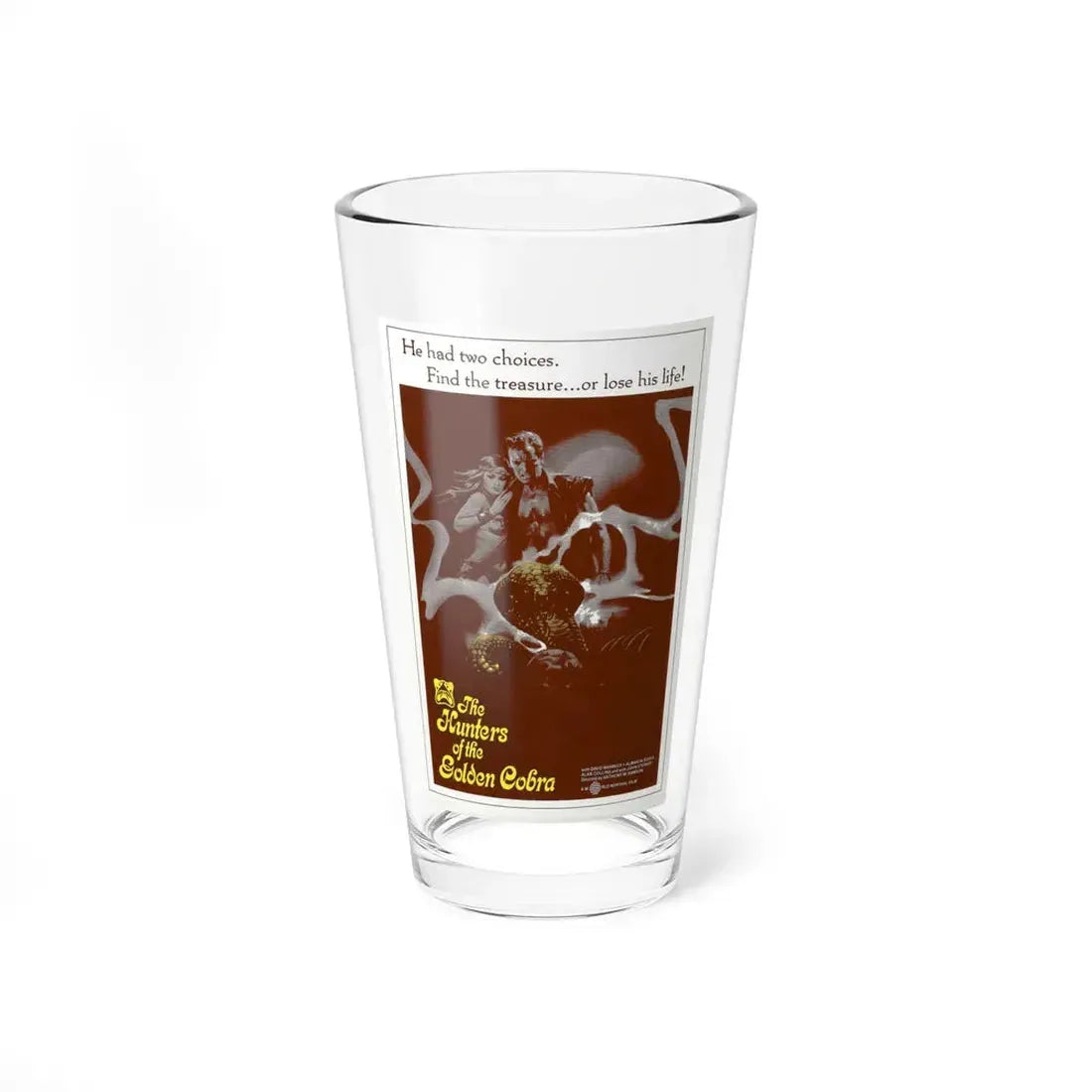 THE HUNTERS OF THE GOLDEN COBRA (2) 1982 Movie Poster - Pint Glass 16oz 16oz - Go Mug Yourself