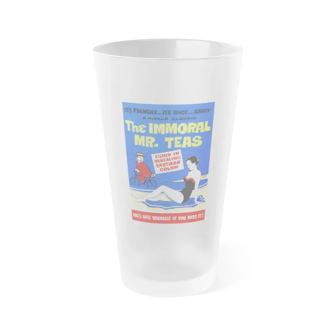 THE IMMORAL MR. TEAS 1959 Movie Poster - Frosted Pint Glass 16oz 16oz Frosted - Go Mug Yourself