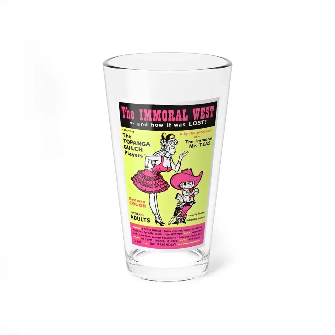 THE IMMORAL WEST 1962 Movie Poster - Pint Glass 16oz 16oz - Go Mug Yourself