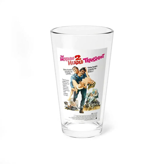 THE INCREDIBLE 2 HEADED TRANSPLANT 1971 Movie Poster - Pint Glass 16oz 16oz - Go Mug Yourself