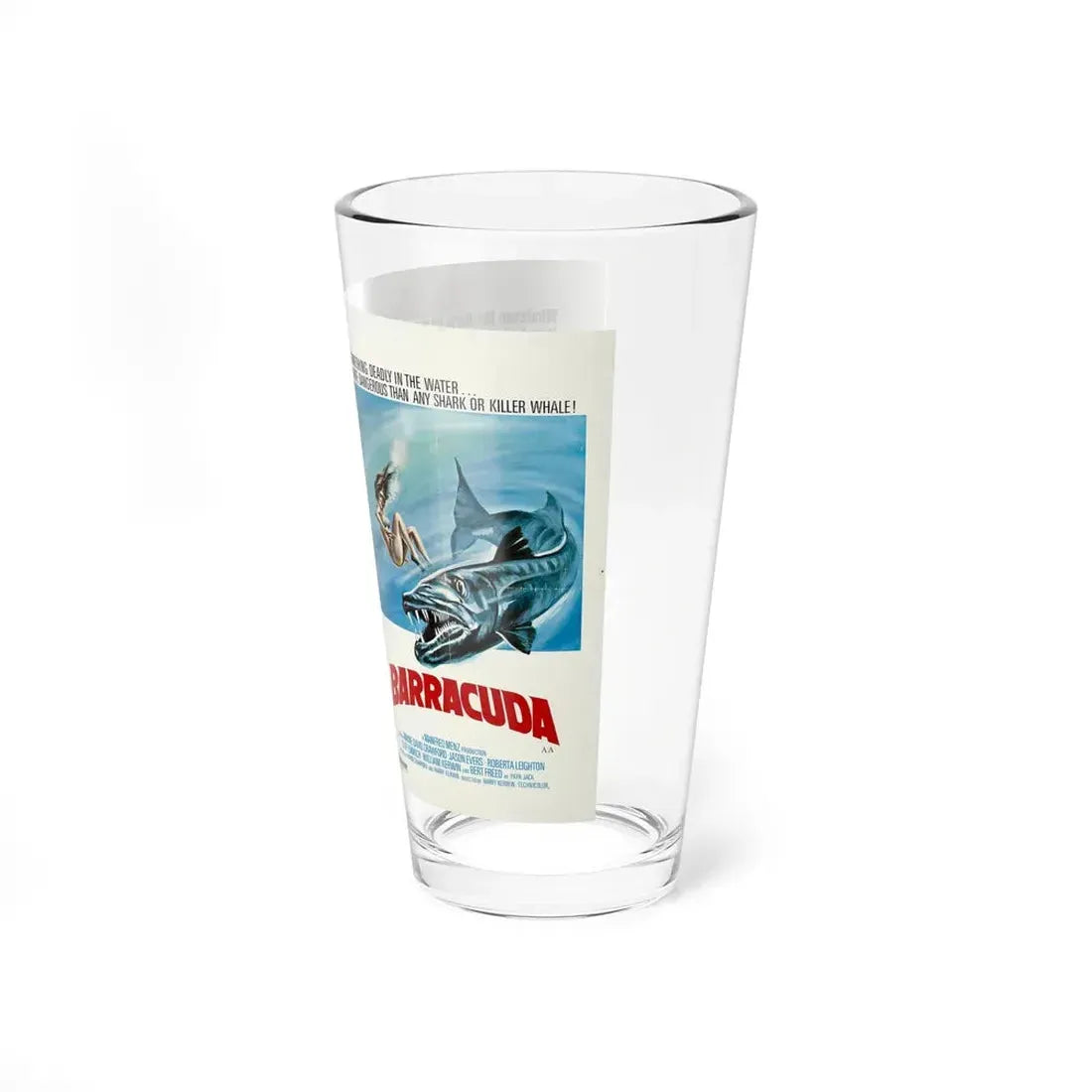 THE INGLORIOUS BASTARDS + BARRACUDA 1978 Movie Poster - Pint Glass 16oz - Go Mug Yourself