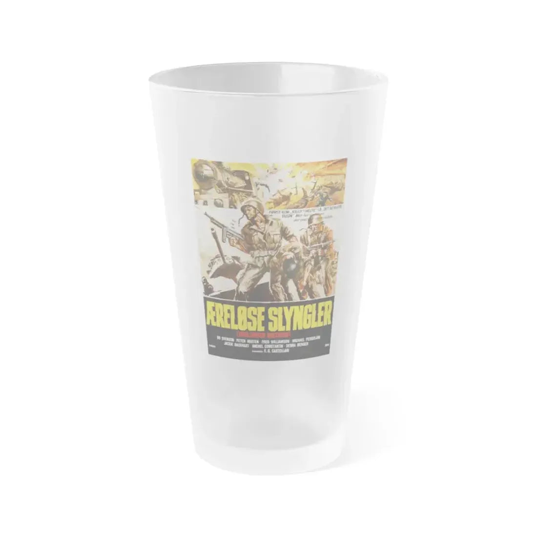 THE INGLORIOUS BASTARDS (DANISH) 1978 Movie Poster - Frosted Pint Glass 16oz 16oz Frosted - Go Mug Yourself