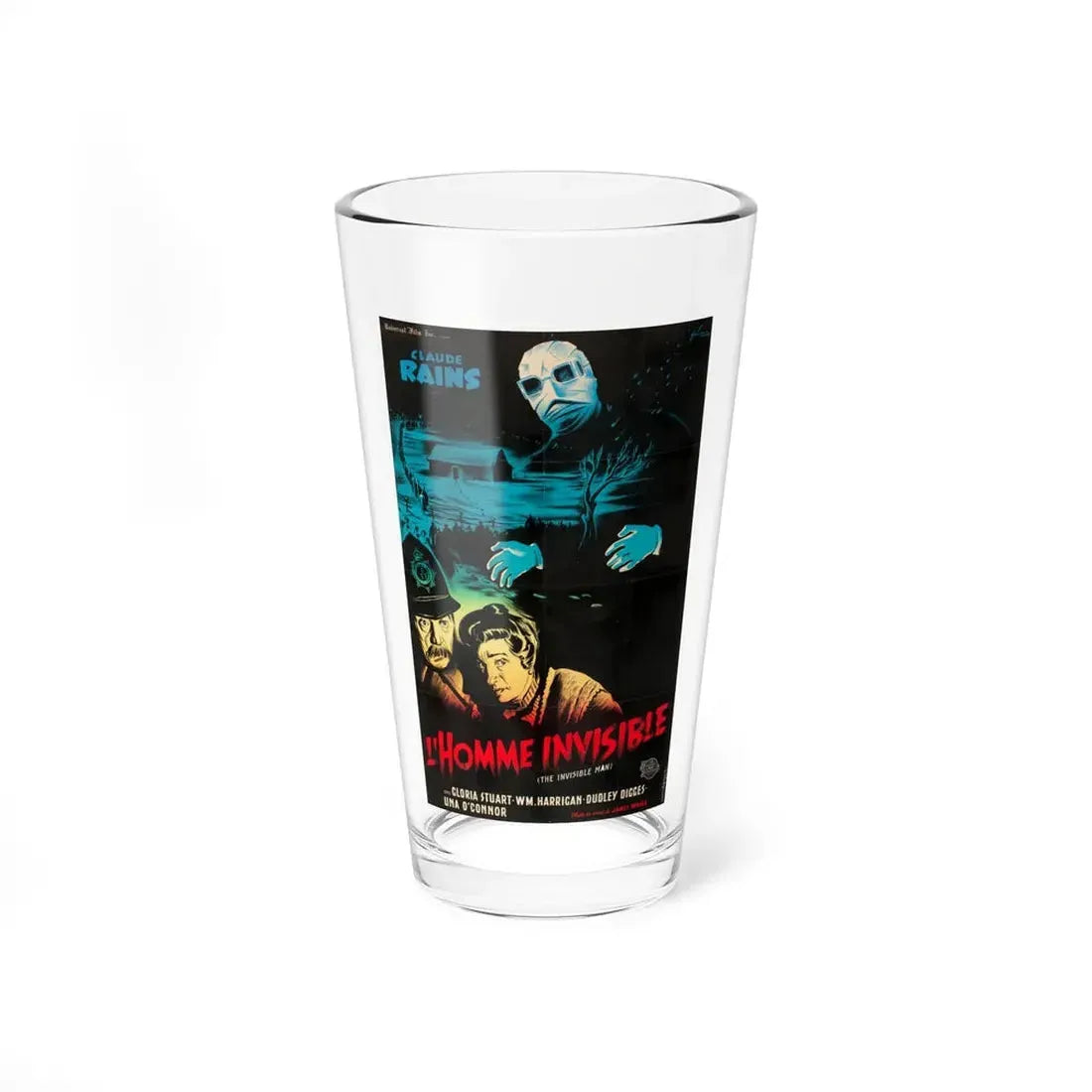 THE INVISIBLE MAN (FRENCH) 1933 Movie Poster - Pint Glass 16oz 16oz - Go Mug Yourself
