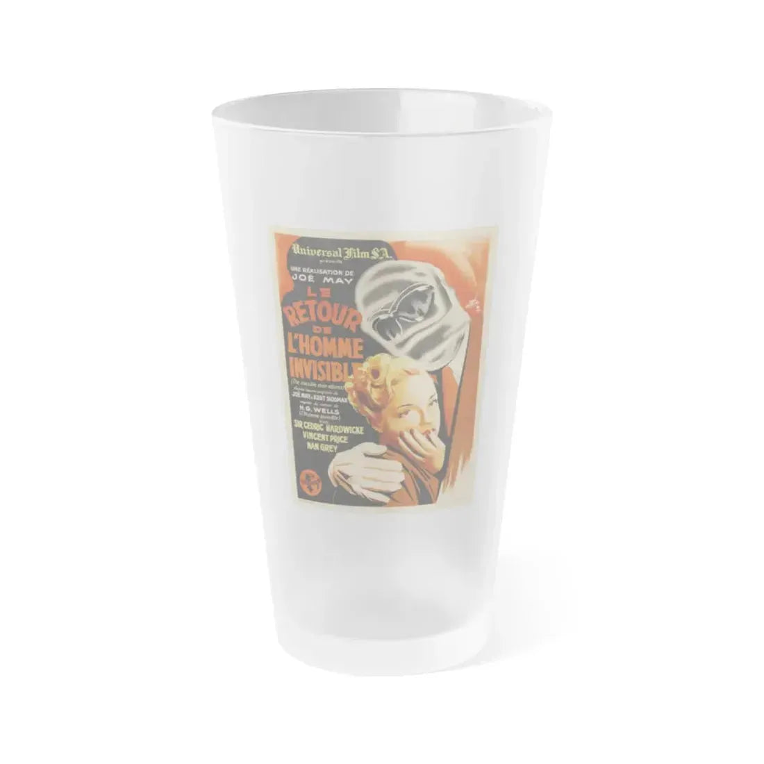 THE INVISIBLE MAN RETURNS (FRENCH) 1940 Movie Poster - Frosted Pint Glass 16oz 16oz Frosted - Go Mug Yourself