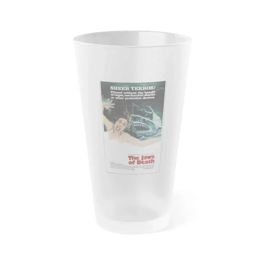 THE JAWS OF DEATH 1976 Movie Poster - Frosted Pint Glass 16oz 16oz Frosted - Go Mug Yourself