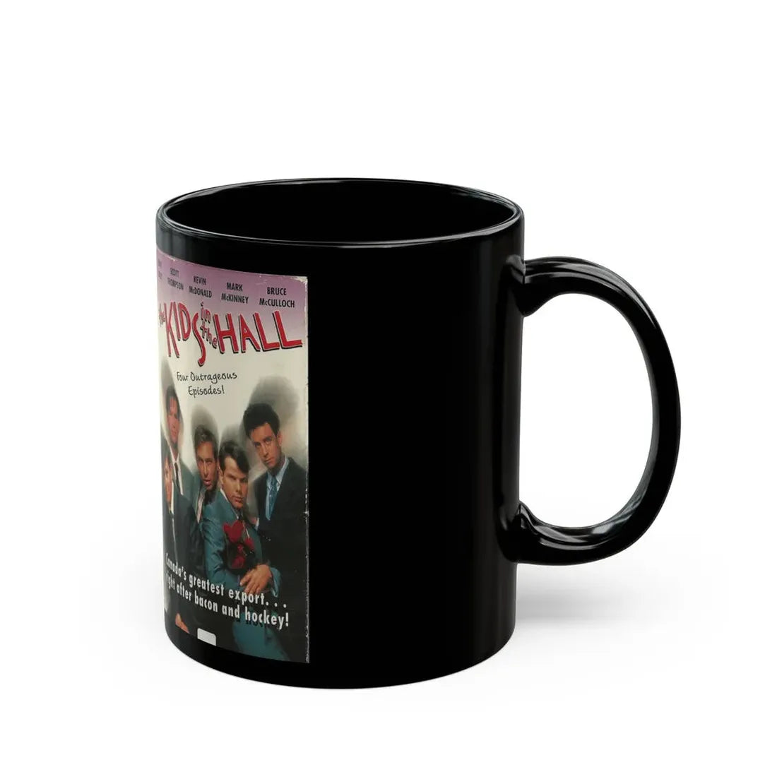 THE KIDS IN THE HALL FOUR OUTRAGEOUS EPISODES (VHS COVER) - Black Coffee Mug - Go Mug Yourself