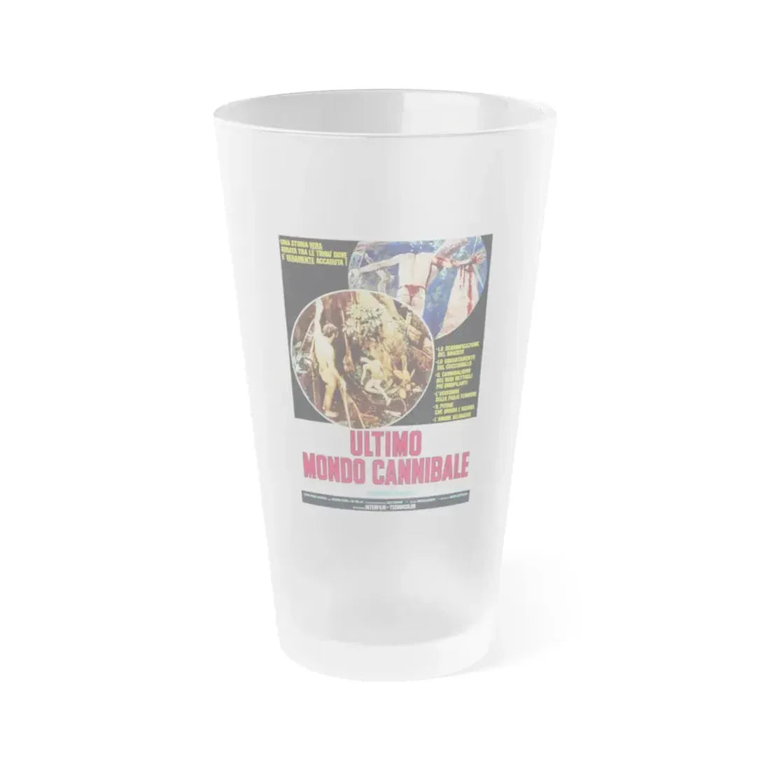 THE LAST CANNIBAL WORLD 1977 Movie Poster - Frosted Pint Glass 16oz 16oz Frosted - Go Mug Yourself