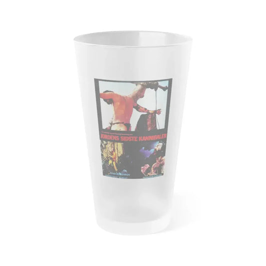 THE LAST CANNIBAL WORLD (DANISH) 1977 Movie Poster - Frosted Pint Glass 16oz 16oz Frosted - Go Mug Yourself