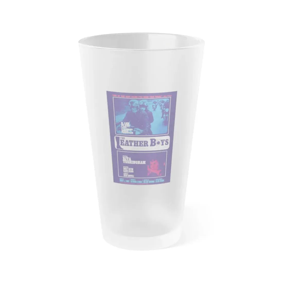 THE LEATHER BOYS 1964 Movie Poster - Frosted Pint Glass 16oz 16oz Frosted - Go Mug Yourself