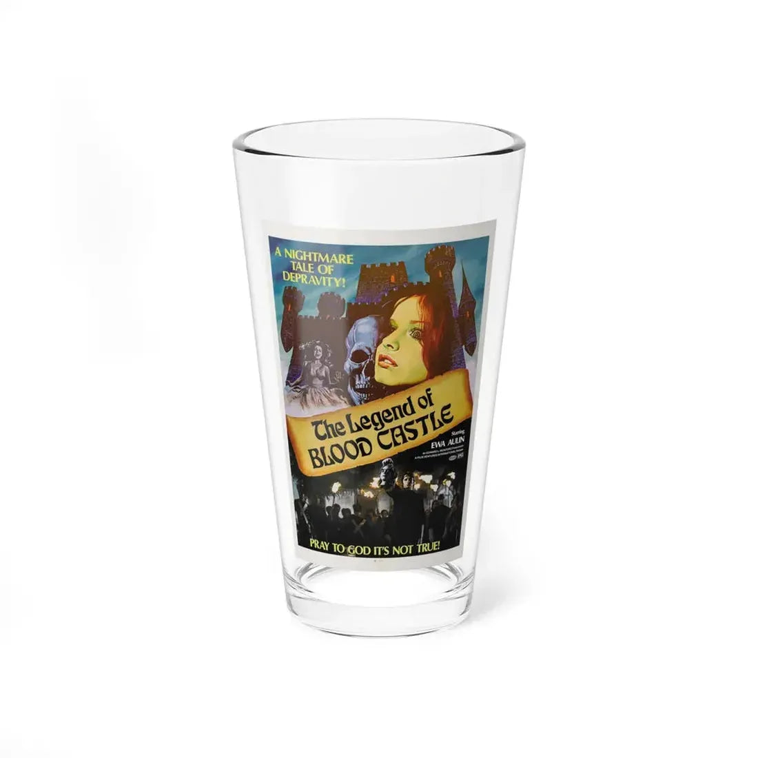 THE LEGEND OF BLOOD CASTLE 1973 Movie Poster - Pint Glass 16oz 16oz - Go Mug Yourself