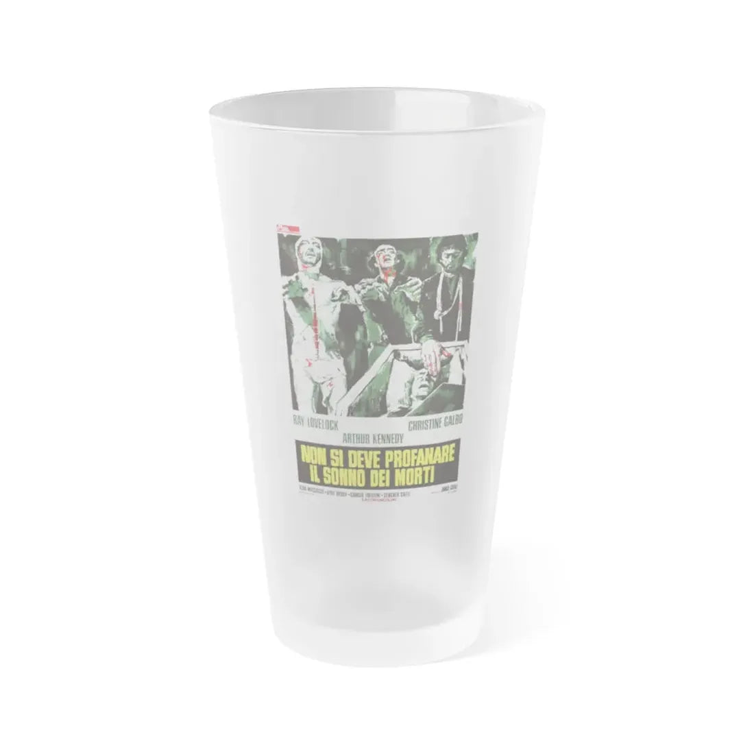 THE LIVING DEAD AT THE MANCHESTER MORGUE 1974 Movie Poster - Frosted Pint Glass 16oz 16oz Frosted - Go Mug Yourself