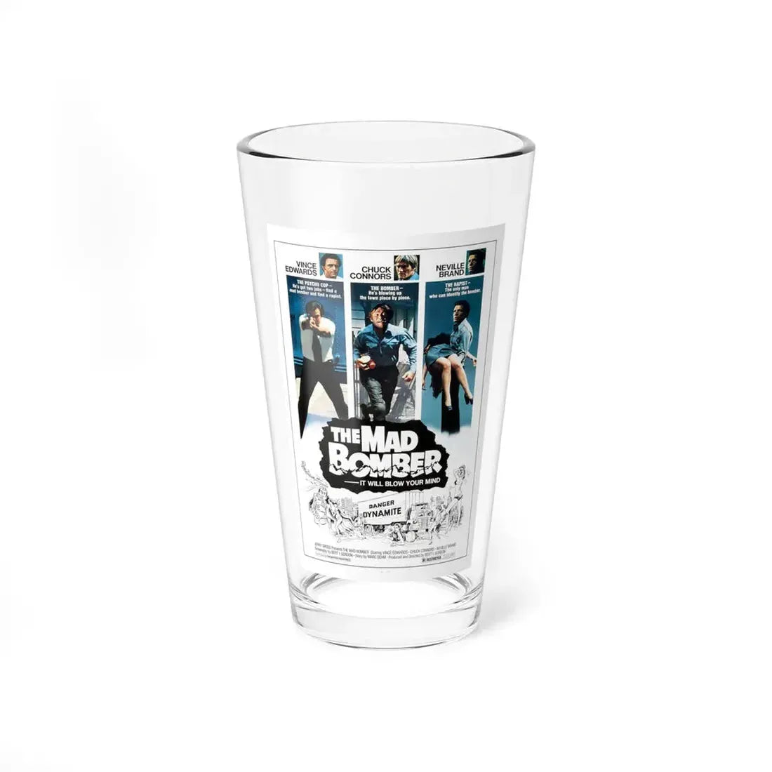 THE MAD BOMBER 1973 Movie Poster - Pint Glass 16oz 16oz - Go Mug Yourself