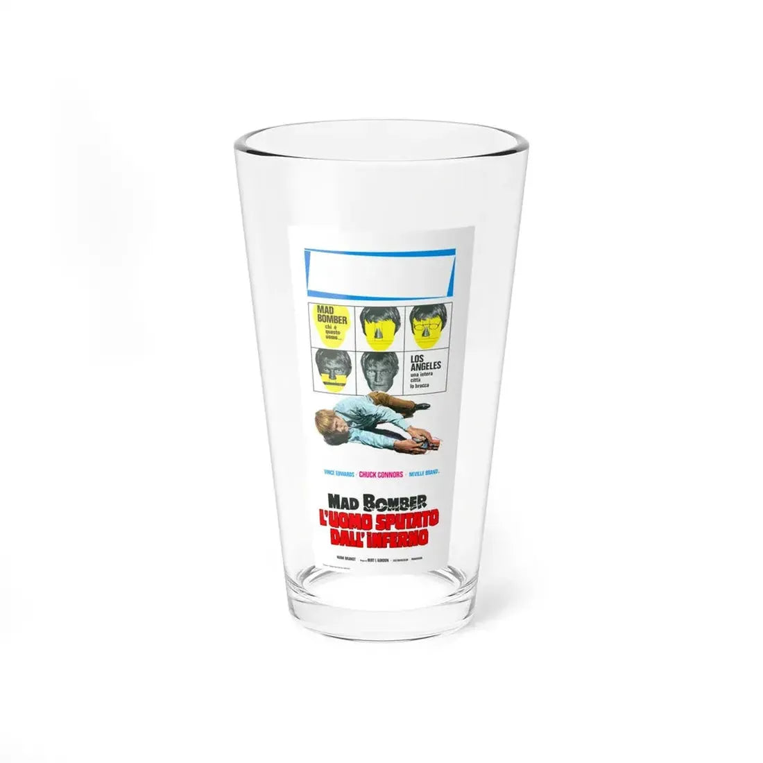 THE MAD BOMBER (ITALIAN) 1973 Movie Poster - Pint Glass 16oz 16oz - Go Mug Yourself