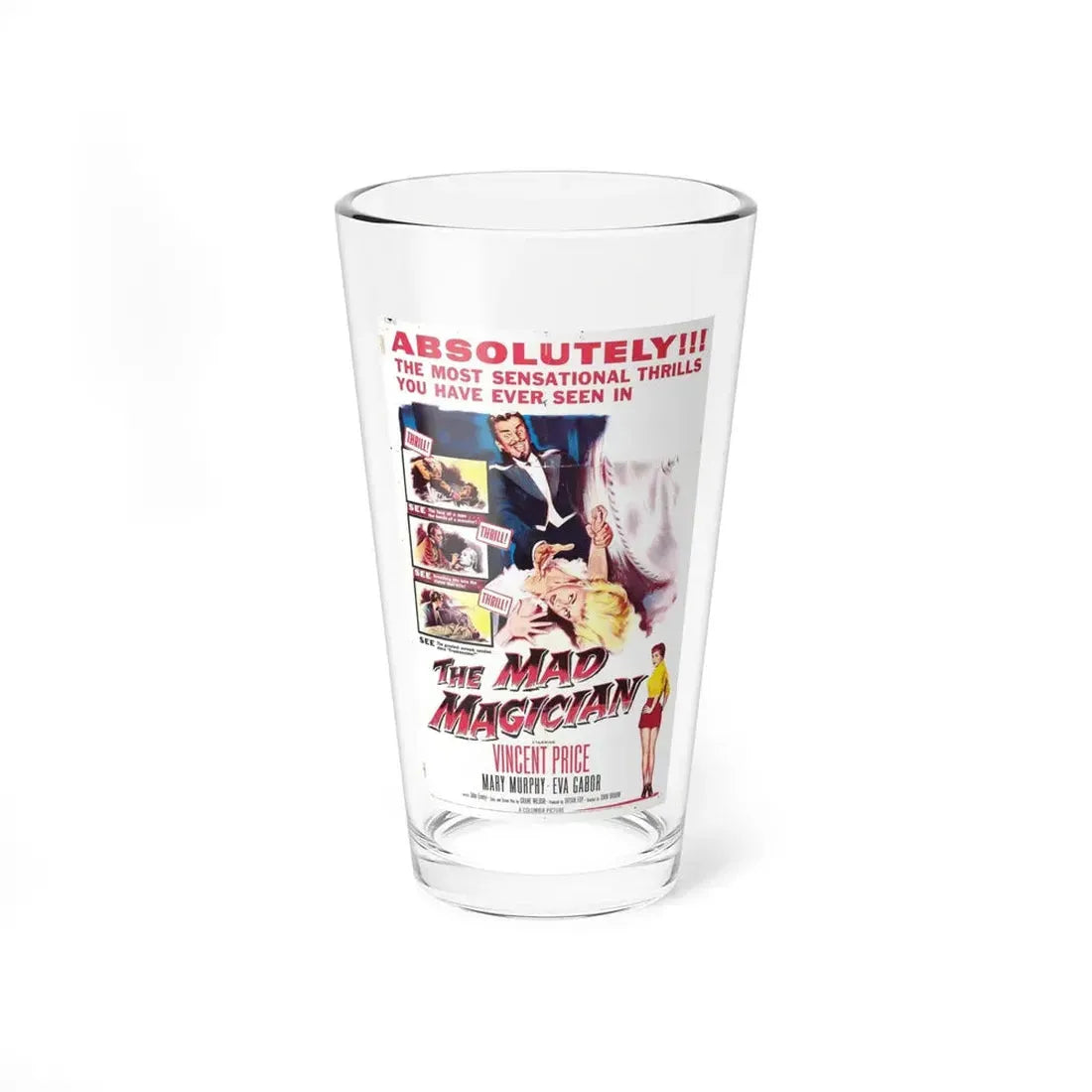 THE MAD MAGICIAN 1954 Movie Poster - Pint Glass 16oz 16oz - Go Mug Yourself