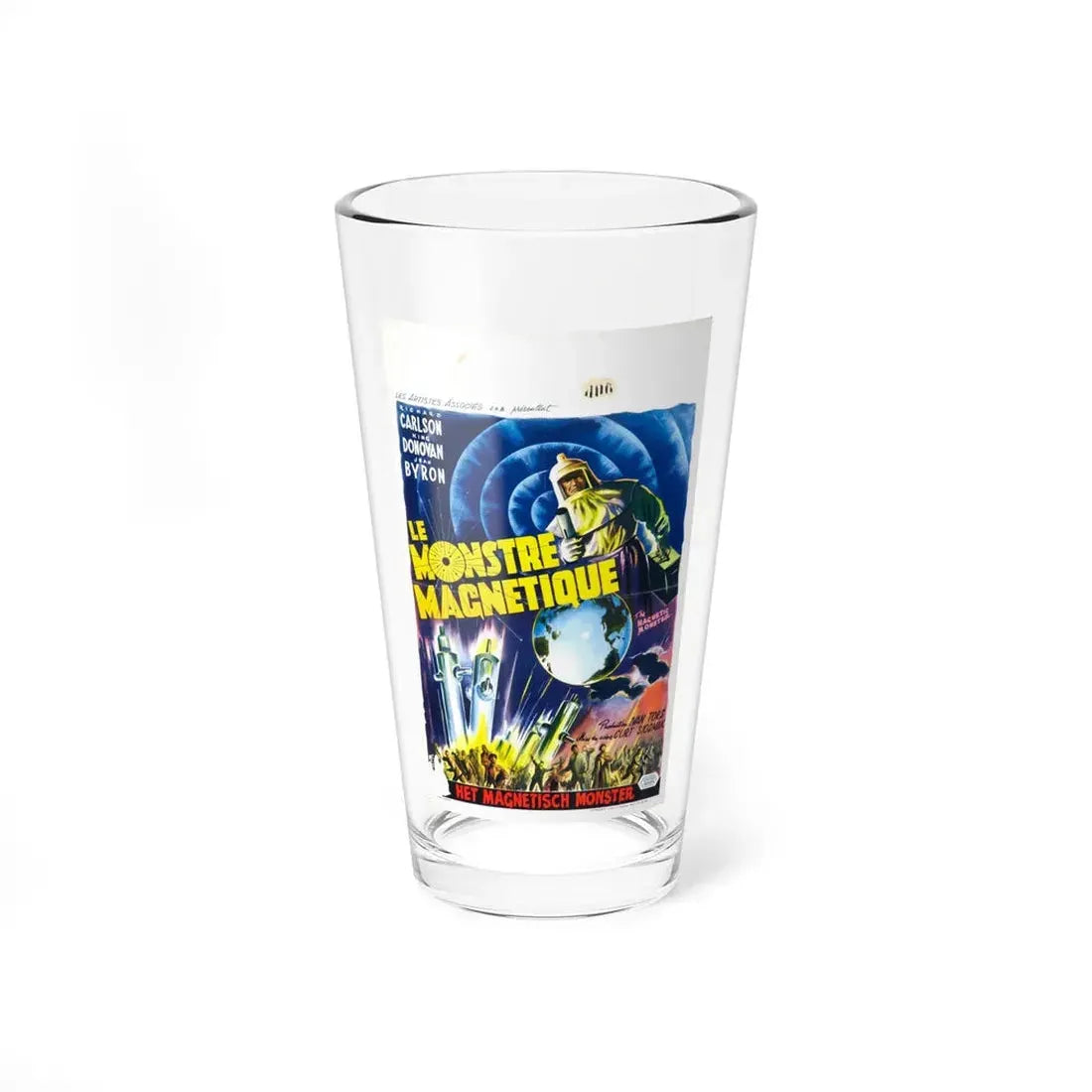 THE MAGNETIC MONSTER (BELGIAN) 1953 Movie Poster - Pint Glass 16oz 16oz - Go Mug Yourself