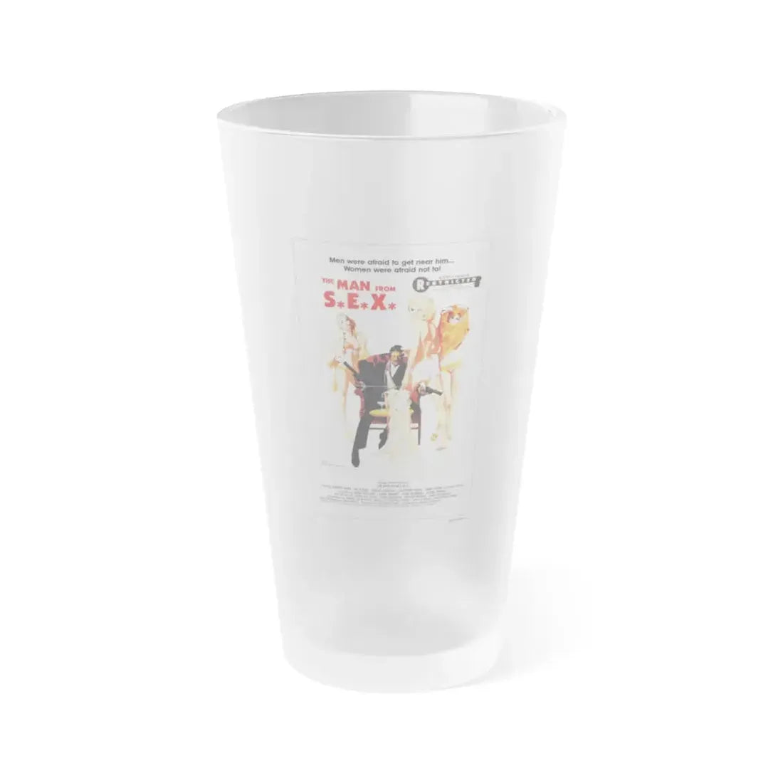 THE MAN FROM SEX 1979 Movie Poster - Frosted Pint Glass 16oz 16oz Frosted - Go Mug Yourself