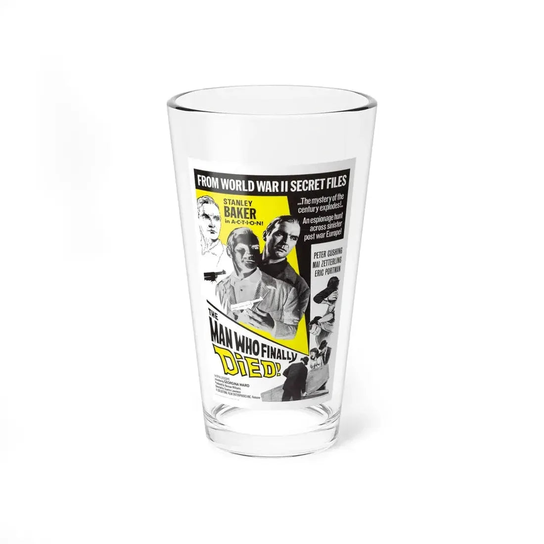THE MAN WHO FINALLY DIED 1963 Movie Poster - Pint Glass 16oz 16oz - Go Mug Yourself