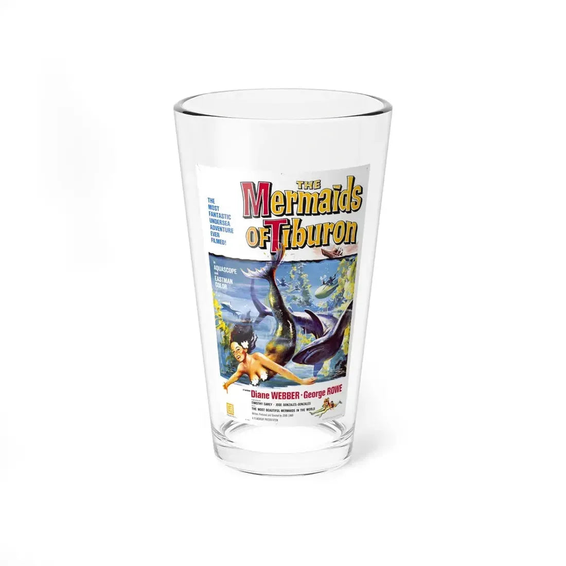 THE MERMAIDS OF TIBURON 1962 Movie Poster - Pint Glass 16oz 16oz - Go Mug Yourself