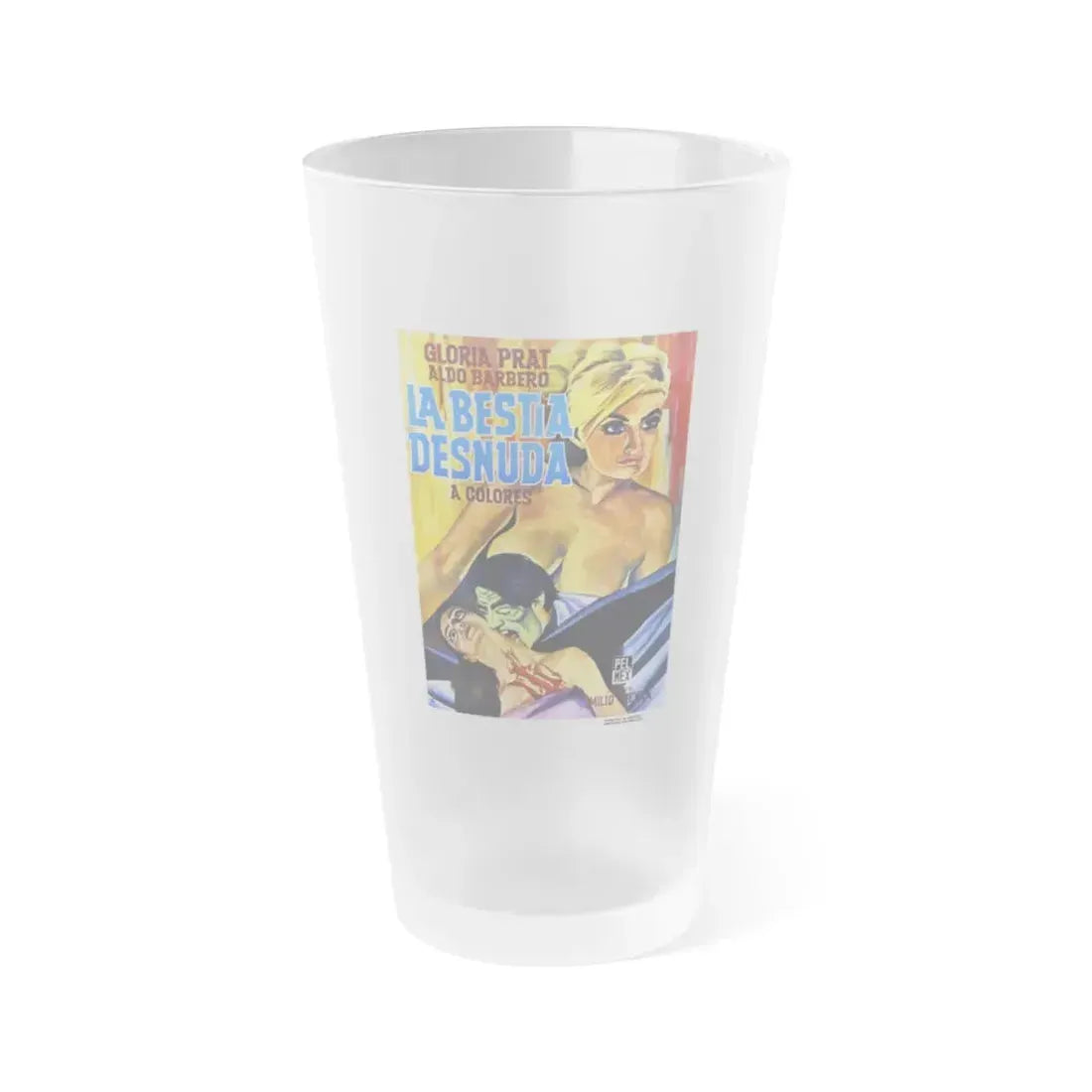 THE NAKED BEAST 1971 Movie Poster - Frosted Pint Glass 16oz 16oz Frosted - Go Mug Yourself