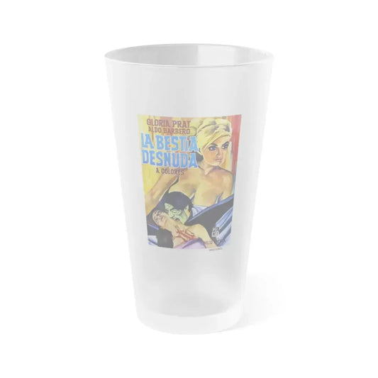 THE NAKED BEAST 1971 Movie Poster - Frosted Pint Glass 16oz 16oz Frosted - Go Mug Yourself