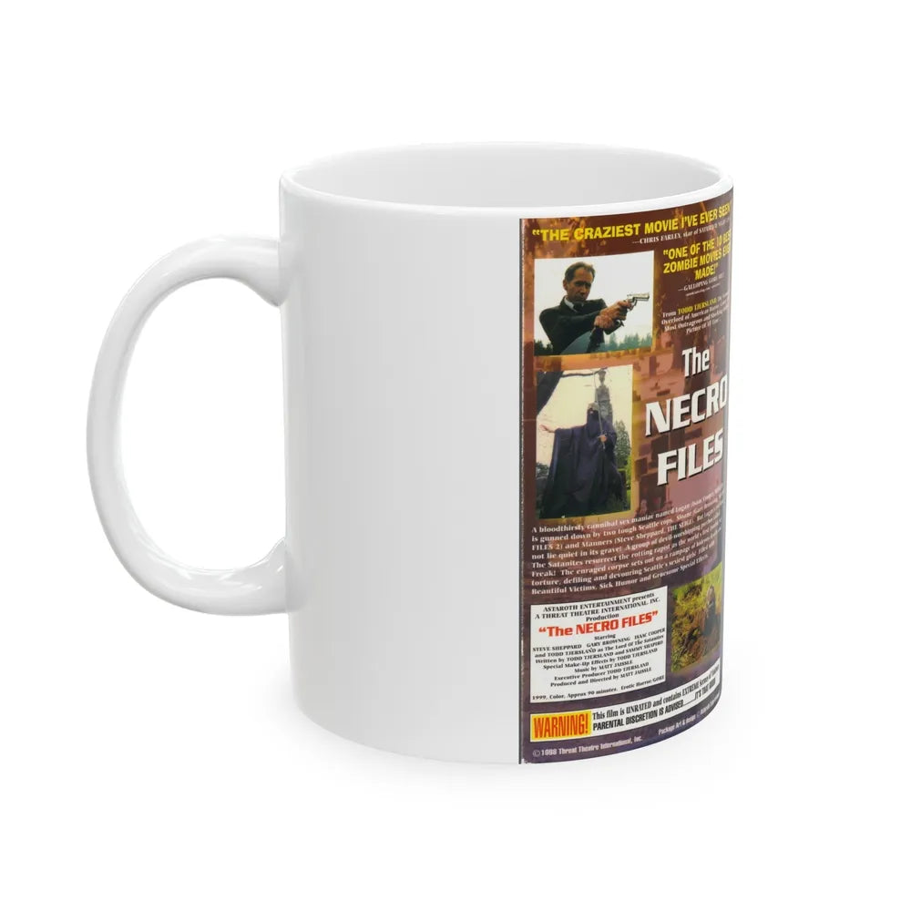 THE NECRO FILES (VHS COVER) - White Coffee Mug-Go Mug Yourself