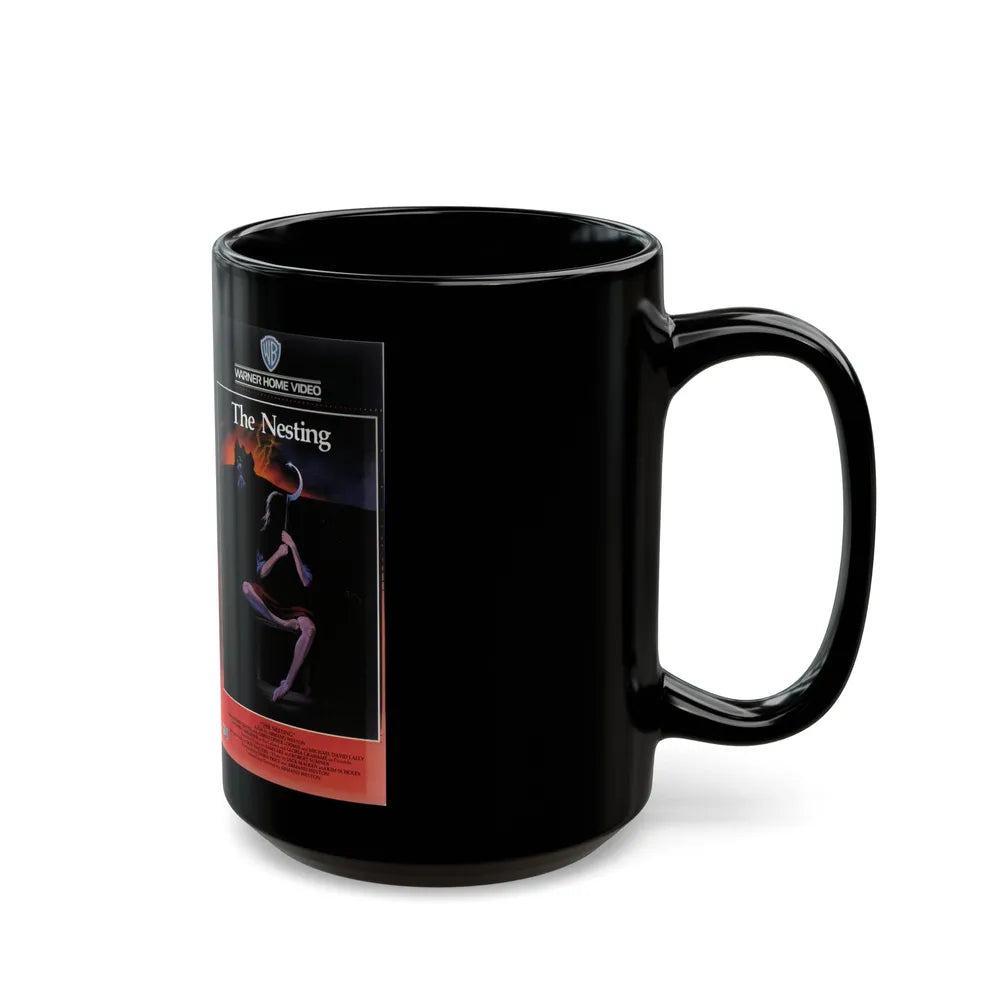 THE NESTING CLAMSHELL (VHS COVER) - Black Coffee Mug-Go Mug Yourself