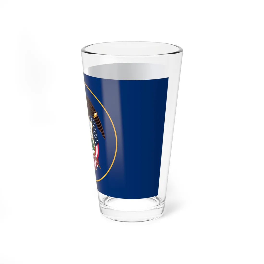 The new 2024 version of the Utah Historic State Flag or U.S.S. Utah version (United States) Pint Glass 16oz - Go Mug Yourself