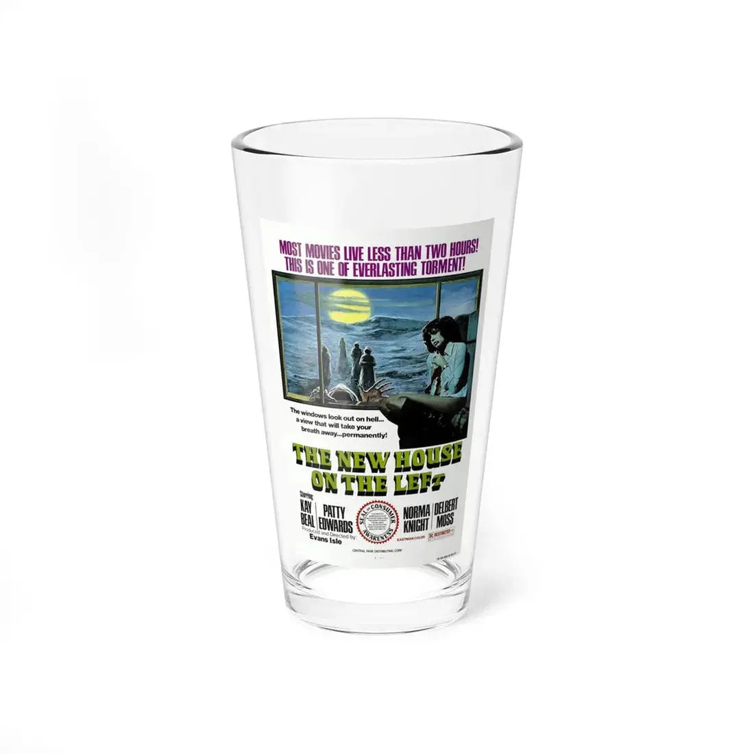 THE NEW HOUSE ON THE LEFT (NIGHT TRAIN MURDERS) 1975 Movie Poster - Pint Glass 16oz 16oz - Go Mug Yourself