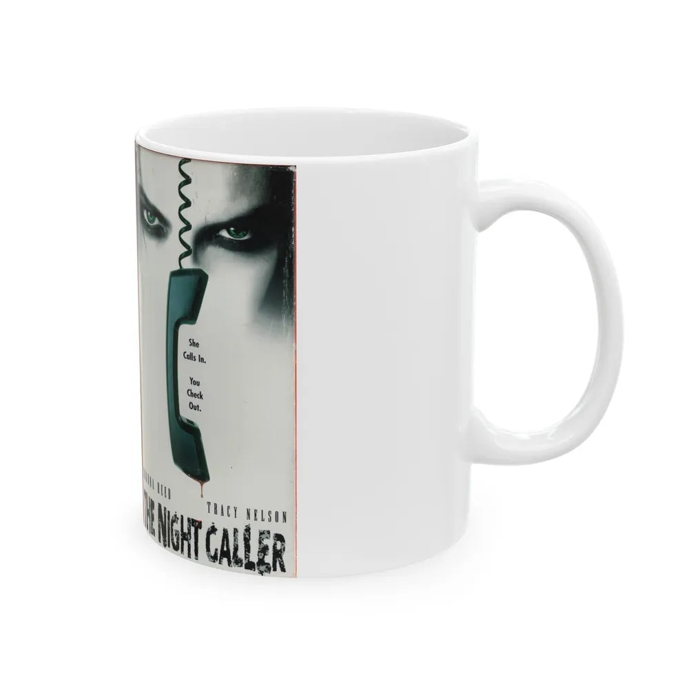 THE NIGHT CALLER (VHS COVER) - White Coffee Mug-Go Mug Yourself